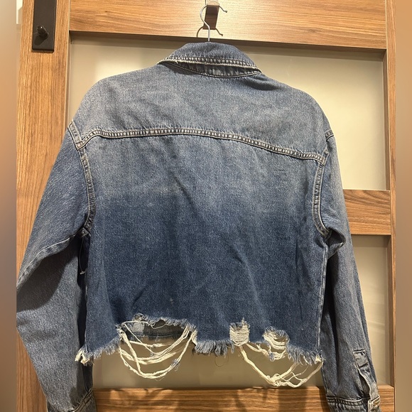 Free People Crystal Embellished Jean Jacket NWOT - Picture 2 of 5